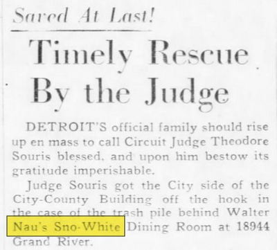 Naus Sno-White Dining Room - June 1959 Trash Problem